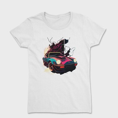 Classic Racing Car Explosion Colors Smoke, Women's T-Shirt