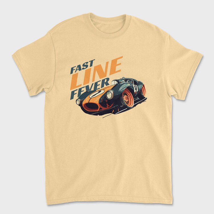 Classic Racing Car Fast Line Fever, Унисекс Мъжка Тениска