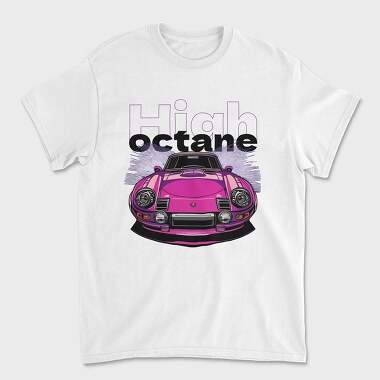 Унисекс Мъжка Тениска, Classic Sports Car Front Perspective High Octane