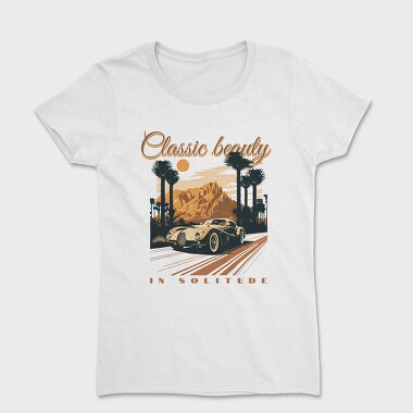 Classic Sports Car Road Mountains Palm Vintage, Women's T-Shirt