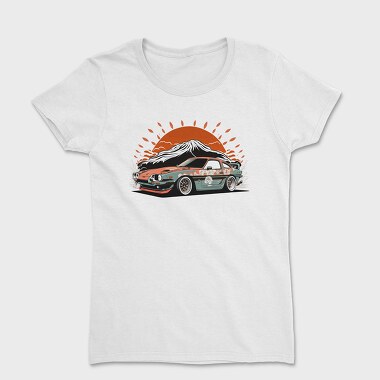 Custom Car Winged Sunset Mountain Manga, Women's T-Shirt