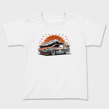 Custom Car Winged Sunset Mountain Manga, Kids' T-Shirt