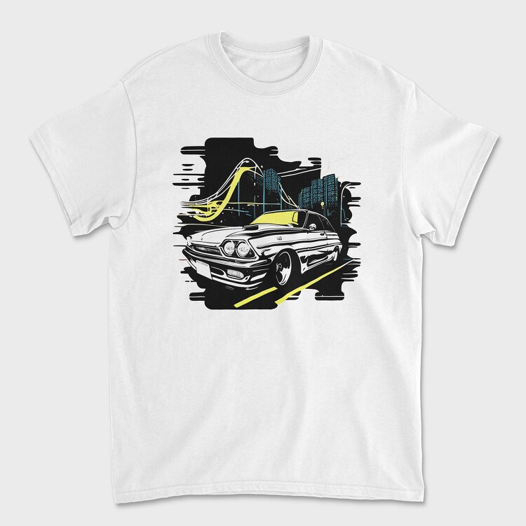 Custom Classic Car City Night Roaming, Unisex Men's T-Shirt