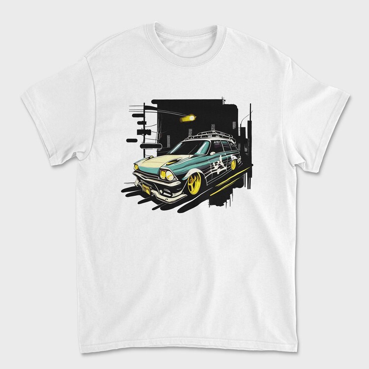Custom Classic Car Night Hovering, Unisex Men's T-Shirt