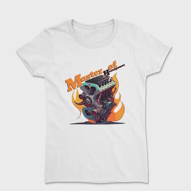 Custom Motorcycle Engine Flames Master of Horsepower, Women's T-Shirt