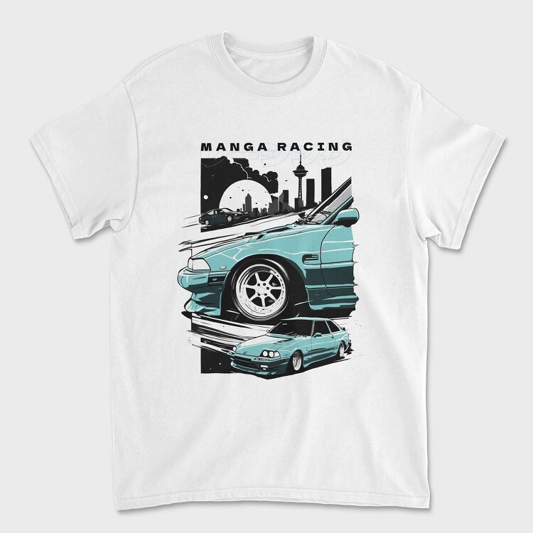Drifting Japanese Cars Customized Moon City, Унисекс Мъжка Тениска
