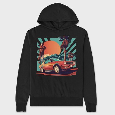 Classic Car Convertible With Scenic, Unisex Men's Hoodie