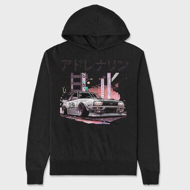 Feel the Adrelaline Japanese Car Manga, Unisex Men's Hoodie