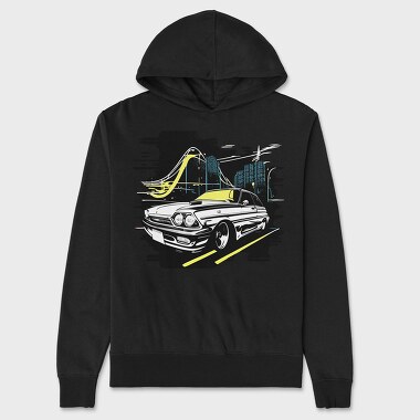 Custom Classic Car City Night Roaming, Unisex Men's Hoodie