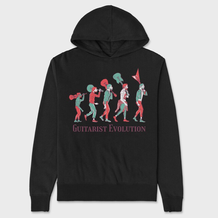 Guitarist Evolution, Unisex Men's Hoodie