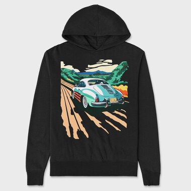 Classic Car Trees Landscape Retro, Unisex Men's Hoodie