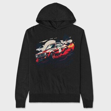 Hand Drawn Rally Race Car, Unisex Men's Hoodie