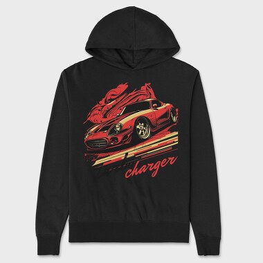 Red Sports Car Turbo Charger, Unisex Men's Hoodie