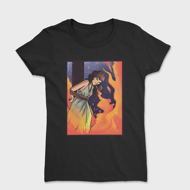 Burning Witch Cigarrette, Women's T-Shirt