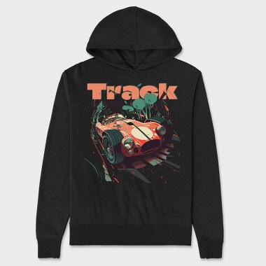 Track Star Racing Car Racing Comic, Unisex Men's Hoodie