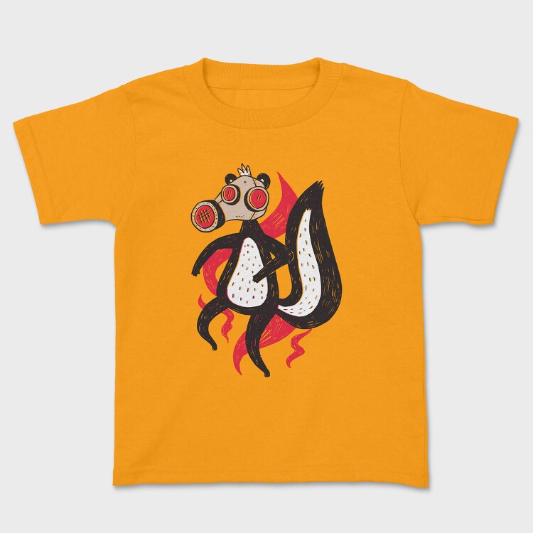 Skunk With Gas Mask, Kids' T-Shirt