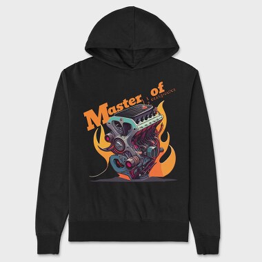 Custom Motorcycle Engine Flames Master of Horsepower, Unisex Men's Hoodie
