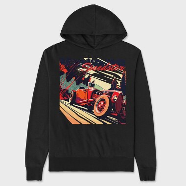 Hotroad Car Vintage Phrase Vintage Speedster, Unisex Men's Hoodie