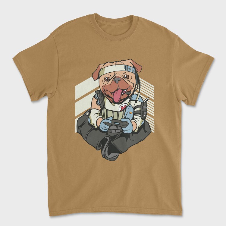 Gamer Pug, Unisex Men's T-Shirt