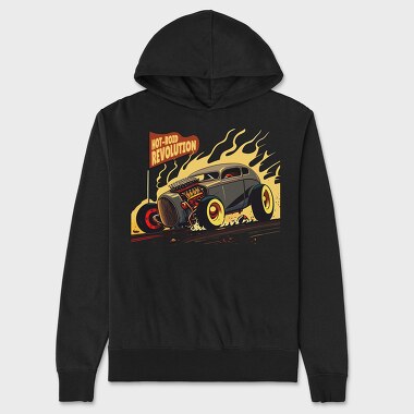 Hotroad Revolution Car Comic, Unisex Men's Hoodie