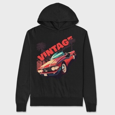 Retro Convertible Phrase Vintage Speed, Unisex Men's Hoodie