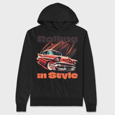 Classic Muscle Car Line Rolling, Unisex Men's Hoodie