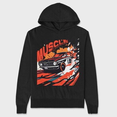 Muscle Dominance Hot Road Cars Comic, Unisex Men's Hoodie