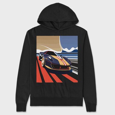 Retro Supercar in Vintage, Unisex Men's Hoodie
