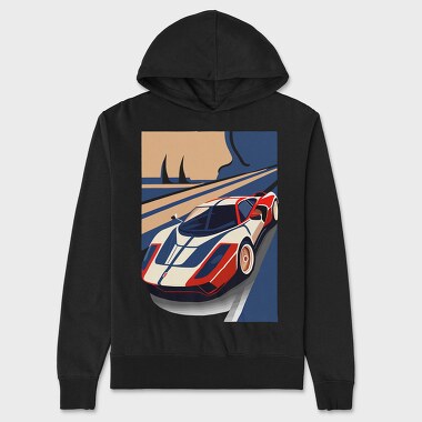 Vintage Retro Supercar, Unisex Men's Hoodie