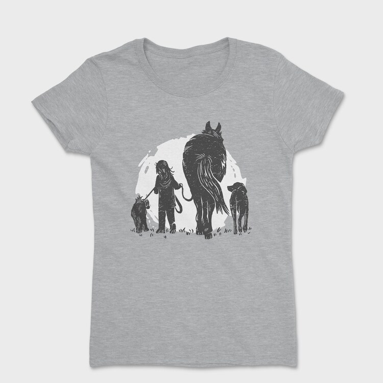 Girl And Animals, Дамска Тениска