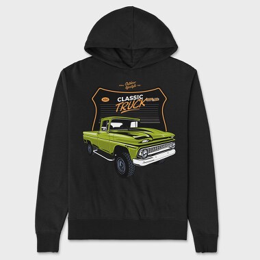 Classic Truck Old Green Car, Unisex Men's Hoodie