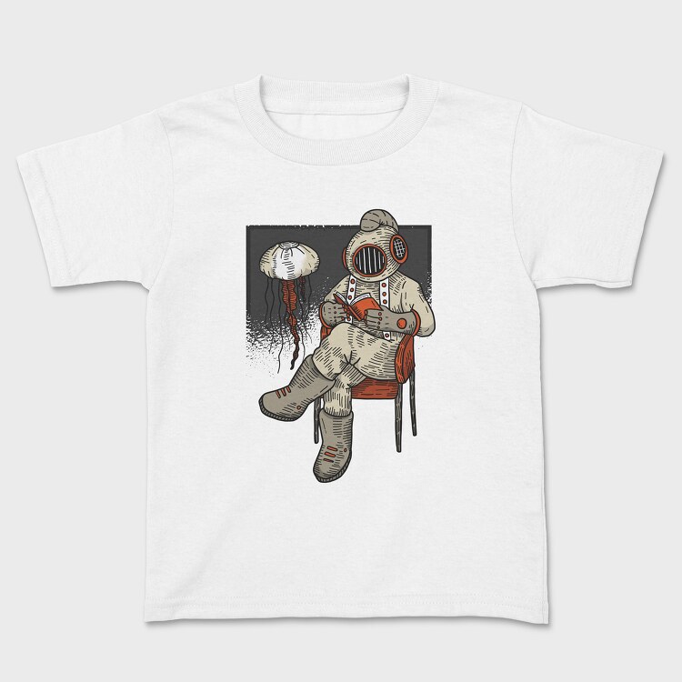 Reading Diver, Kids' T-Shirt