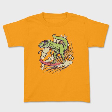Dinosaur Surfing, Kids' T-Shirt