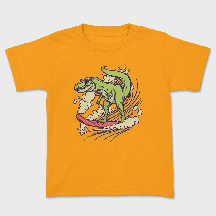 Dinosaur Surfing, Kids' T-Shirt