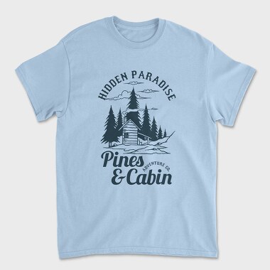 Pines and Cabin, Унисекс Мъжка Тениска