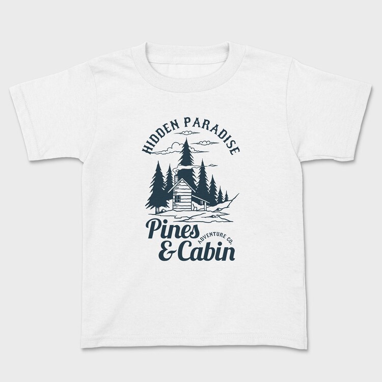 Pines and Cabin, Kids' T-Shirt