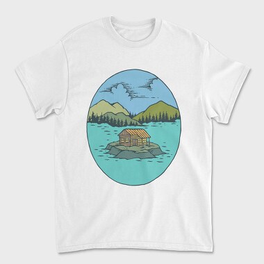 The Cabin and The Lake, Unisex Men's T-Shirt