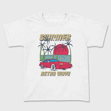 Retro Beach Wave, Kids' T-Shirt