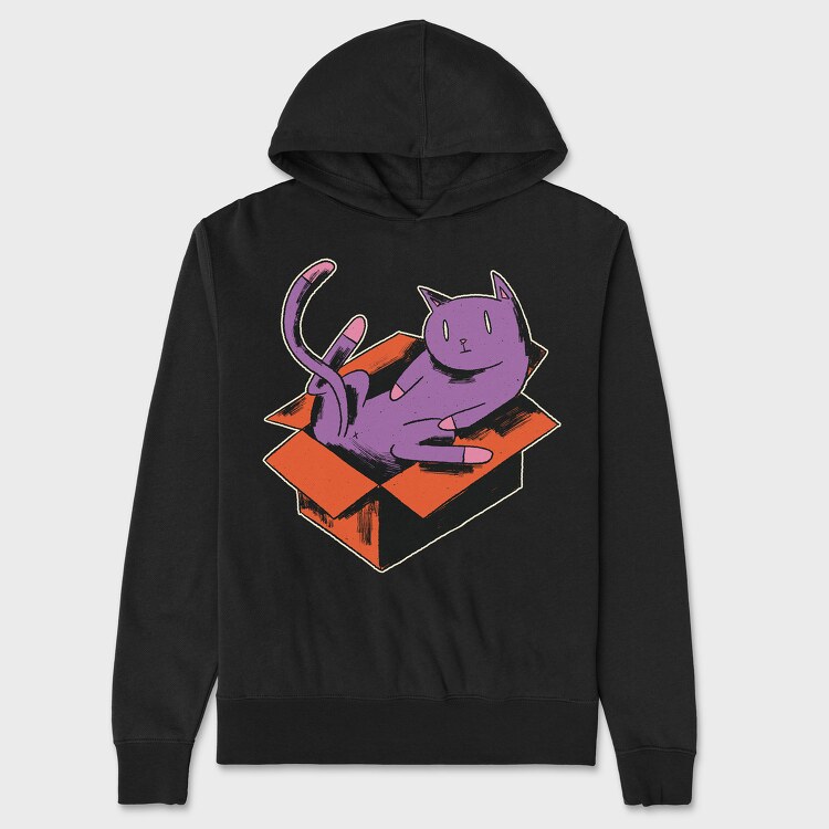 Cat In Box, Unisex Men's Hoodie