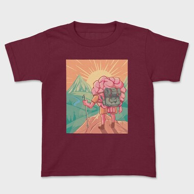 Hiking Brain, Kids' T-Shirt
