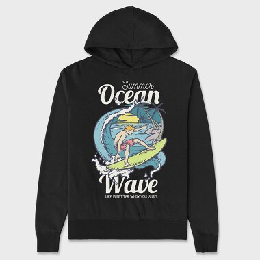 Beach Surfing, Unisex Men's Hoodie
