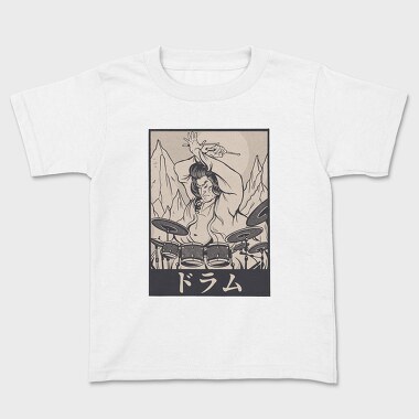 Samurai Drummer, Kids' T-Shirt