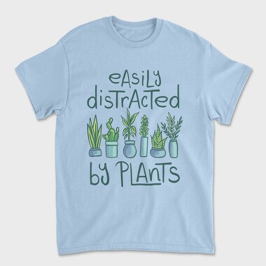 Easily Distracted by Plants, Unisex Men's T-Shirt