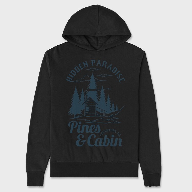 Pines and Cabin, Unisex Men's Hoodie