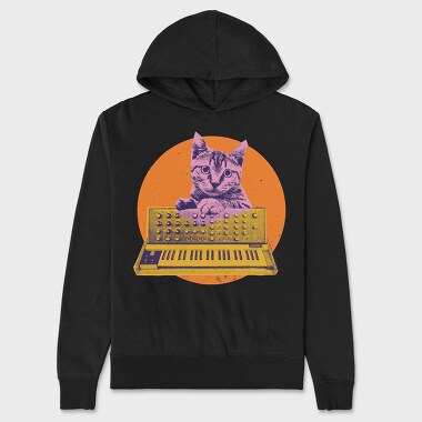 Cat Synth, Unisex Men's Hoodie