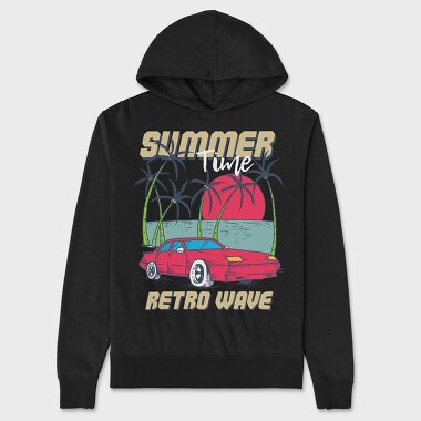 Retro Beach Wave, Unisex Men's Hoodie