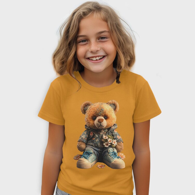 Floral Teddy, Kids' T-Shirt