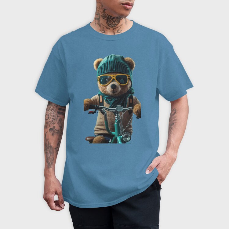 Teddy Bike, Унисекс Мъжка Тениска