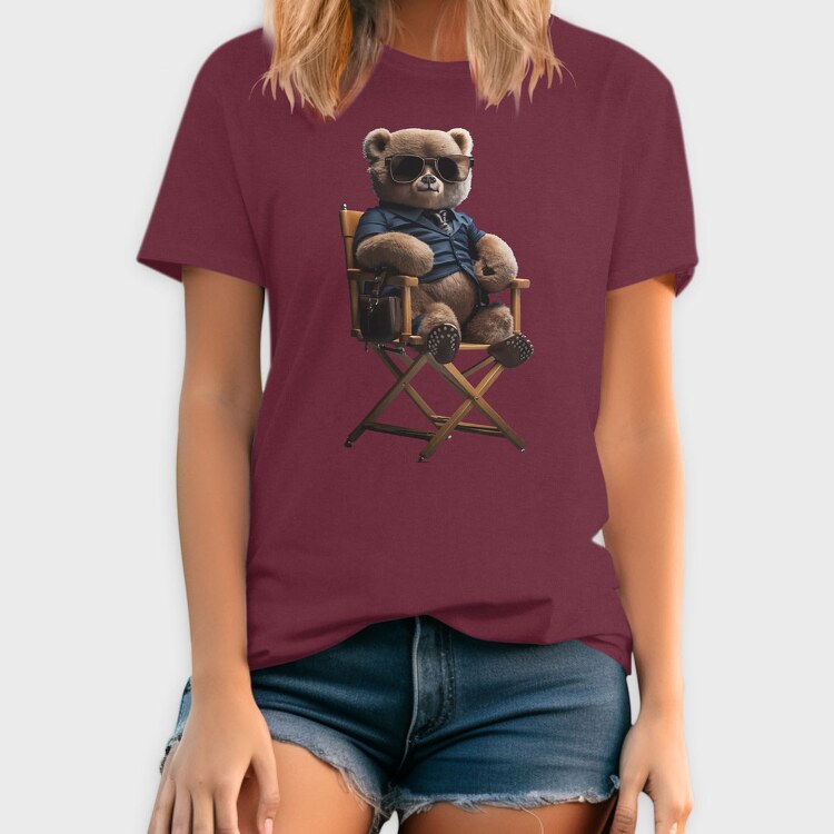 Teddy Bear on Chair, Unisex Men's T-Shirt