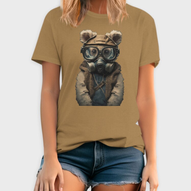 Gas Mask Teddy, Unisex Men's T-Shirt